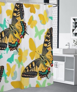 Gorgeous Golden Swallowtails Shower Curtain - Durable And Lightweight - Perfect For Any Bathroom