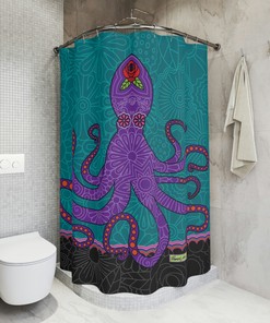 Gorgeous Octopus Art Shower Curtain for Your Bathroom