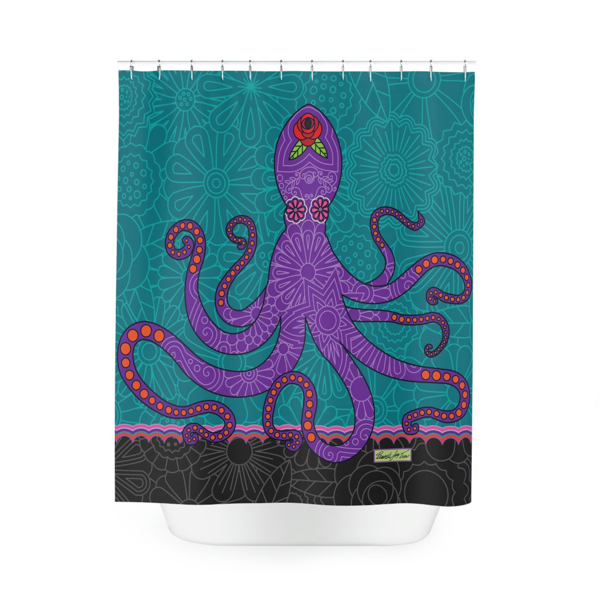Gorgeous Octopus Art Shower Curtain for Your Bathroom