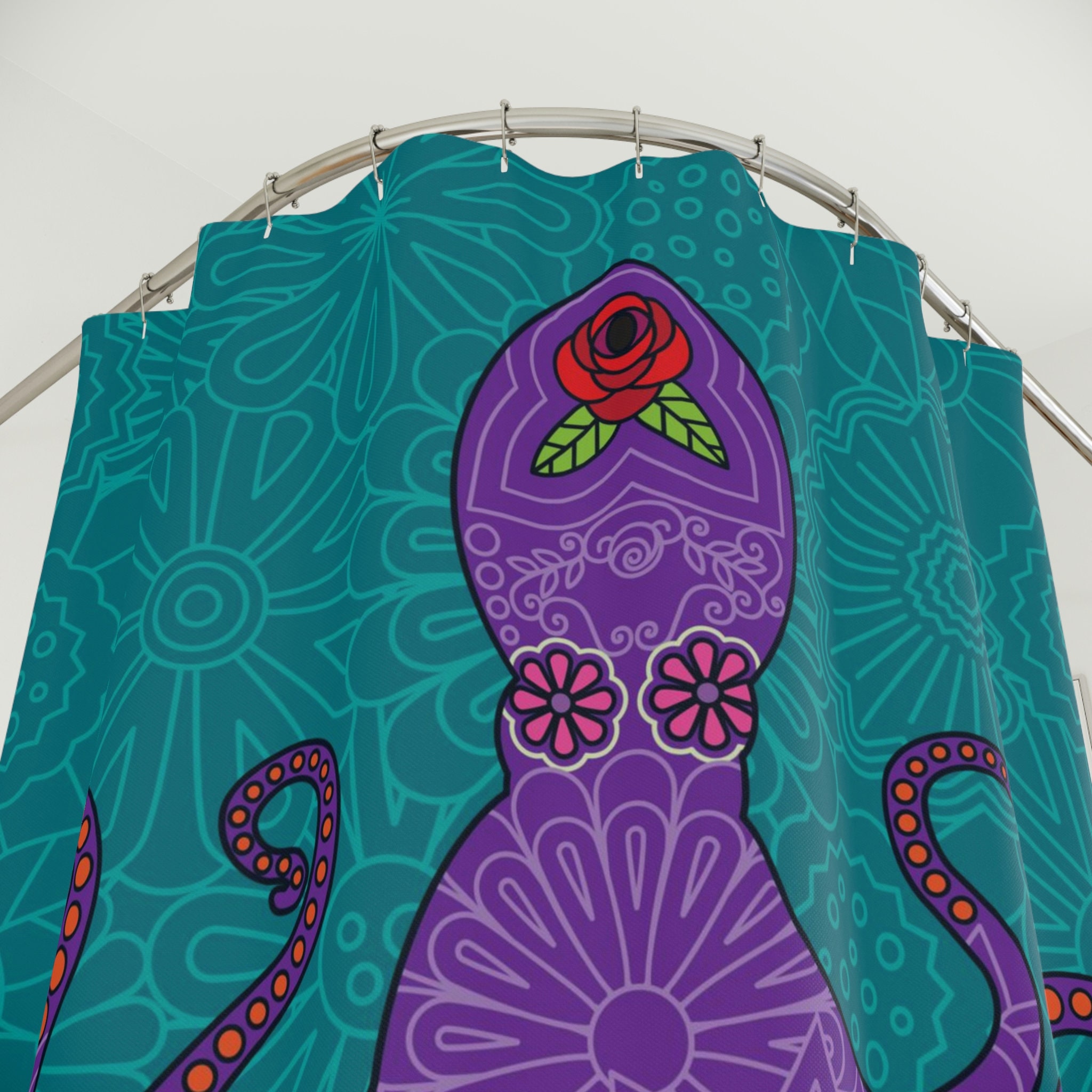Gorgeous Octopus Art Shower Curtain for Your Bathroom
