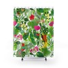 Gorgeous Rainforest Animals Shower Curtain with Tropical Birds and Butterflies for a Nature-Inspired Bathroom