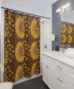 Gorgeous Sunflower Shower Curtain for a Refreshed Bathroom 