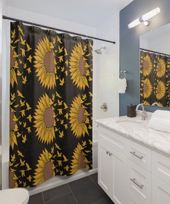 Gorgeous Sunflower Shower Curtain for a Refreshed Bathroom 