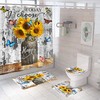 Gorgeous Sunflower and Butterfly Shower Curtain, Bathroom Decor 