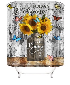 Gorgeous Sunflower and Butterfly Shower Curtain, Bathroom Decor
