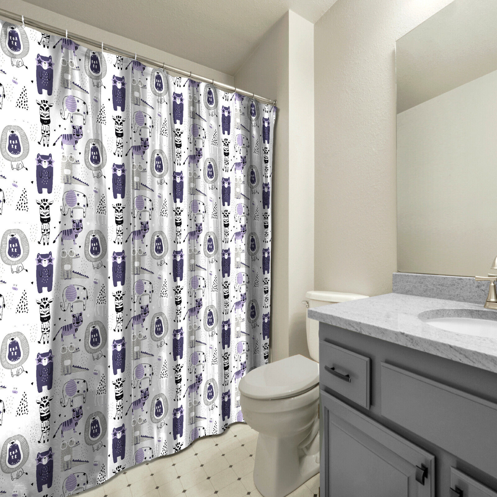 Gorgeous Tiger Shower Curtain for Wildlife Bathroom Decor