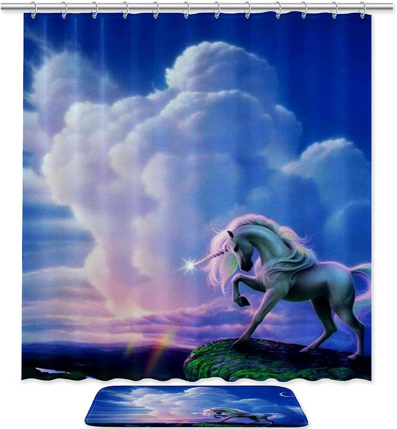 Gorgeous Unicorn Shower Curtain with Matching Bathroom Decor