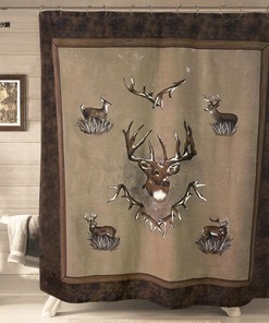 Gorgeous Whitetail Ridge Bath Shower Curtain, Rustic Bathroom Curtain for Nature Lovers