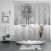 Gorgeous Wild Animal Deer Shower Curtain with Winter Snowflake Forest Theme, Perfect for Nature Lovers Bathroom Decor