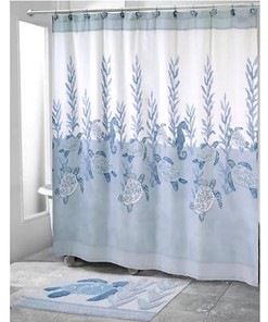 Gorgeous and Soothing Seahorse Shower Curtain for Oceanic Bathroom Decor