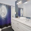 Goth Shower Curtain For Spooky Bathroom - Bats And Moon With Witchy Bathroom Decor