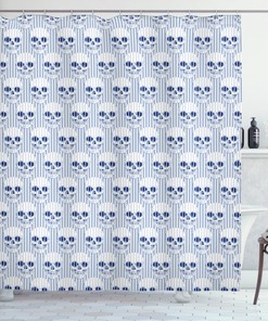 Goth Skull Fabric Shower Curtain - Gothic Skull Bathroom Decor