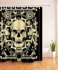 Gothic Black King Skull Luxury Shower Curtain for Your Bathroom