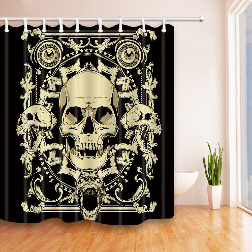 Gothic Black King Skull Luxury Shower Curtain for Your Bathroom