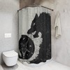 Gothic Black Wolf Shower Curtain With Baphomet Demonic Print For Bathroom 