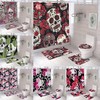 Gothic Boho Chic Shower Curtain Featuring Floral Sugar Skull Design