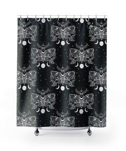 Gothic Butterfly Moth Starry Night Shower Curtain