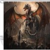 Gothic Castle Dragon Shower Curtain, Fantasy Medieval Bathroom Decor 
