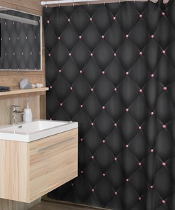 Gothic Dots Argyle Print Shower Curtain For Dark Bathroom