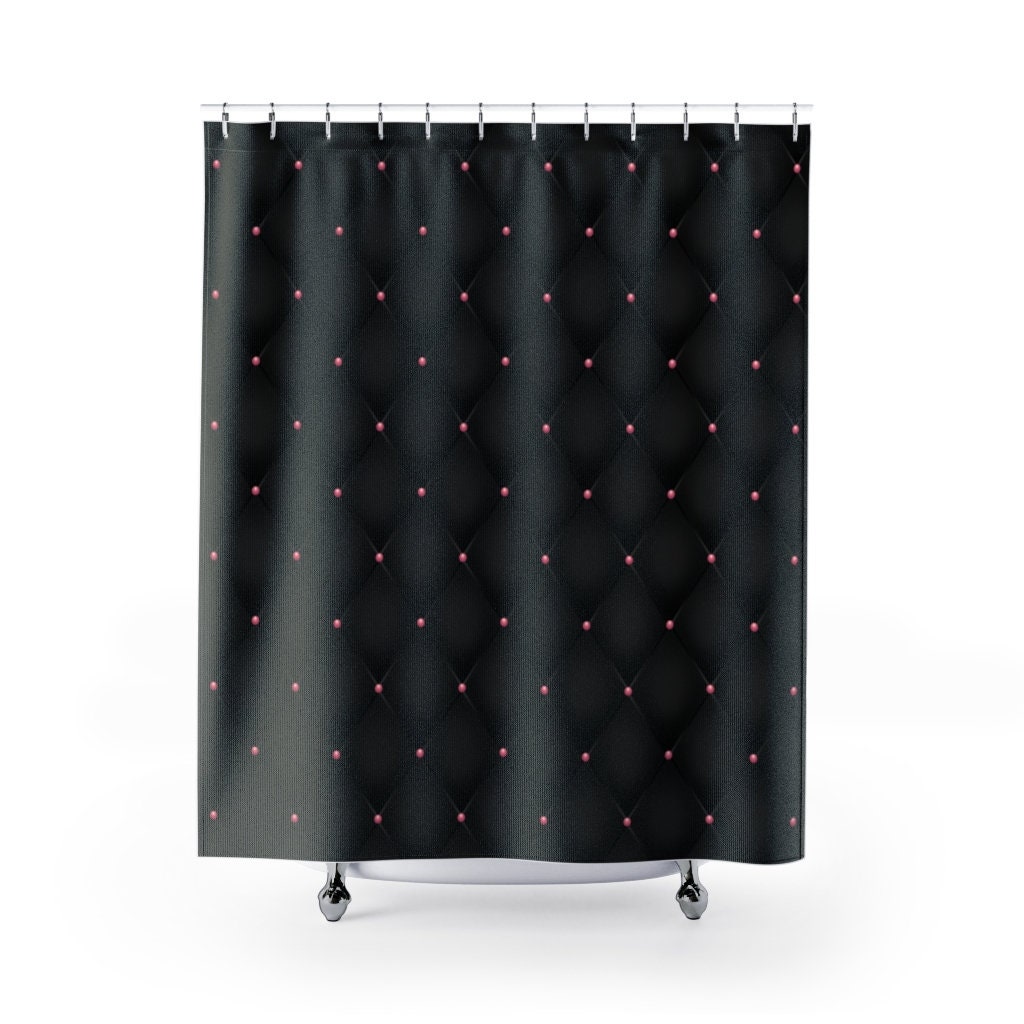 Gothic Dots Argyle Print Shower Curtain For Dark Bathroom