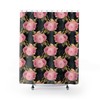 Gothic Floral Black and Gold Shower Curtain with Flower Print for Chic Bathroom Decor