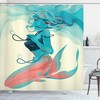 Gothic Mermaid Print Shower Curtain For Dark And Mysterious Bathroom