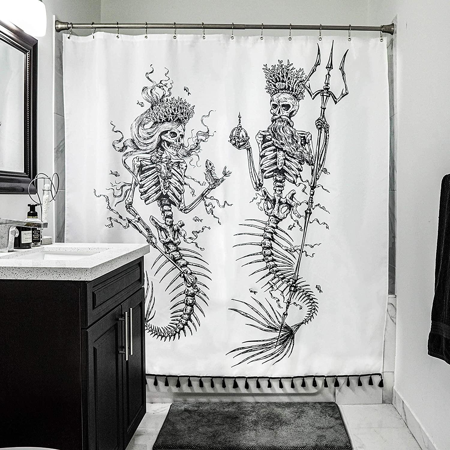 Gothic Mermaid Shower Curtain for Your Gothic Bathroom Decor