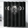 Gothic Moth Shower Curtain - Black Bathroom Curtain With Retro Aesthetic Dreamy Art Design