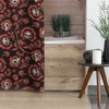 Gothic Red & Black Damask Bones Floral Shower Curtain - Victorian Skull Design
