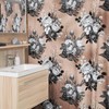 Gothic Rose Gold Shower Curtain Set, Mysterious Bathroom Decor With Intriguing Design