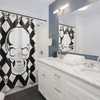 Gothic Sketches Skull Fabric Shower Curtain - Gothic Skull Bathroom Decor