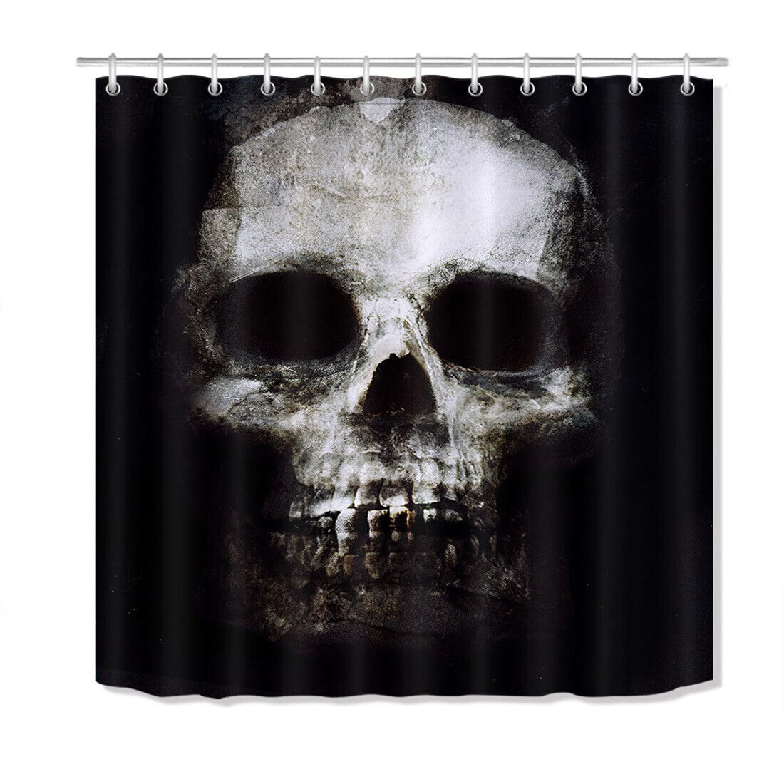 Gothic Skull Shower Curtain With Quotes - Image 2
