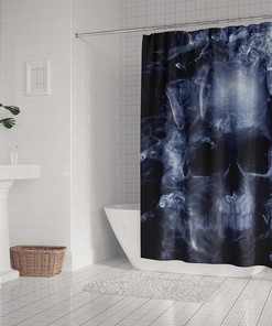 Gothic Skull Skeleton Halloween Printed Waterproof Fabric Shower Curtain