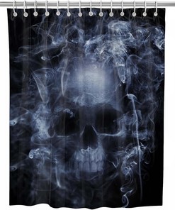 Gothic Skull Skeleton Halloween Printed Waterproof Fabric Shower Curtain