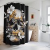 Gothic Sugar Skull Tropical Bloom Shower Curtain 