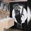 Gothic Tarot Shower Curtain With Moon And Sun Mystical Print For Bathroom 
