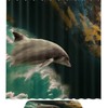Graceful Dolphin Shower Curtain With Waterproof Fabric For Your Bathroom