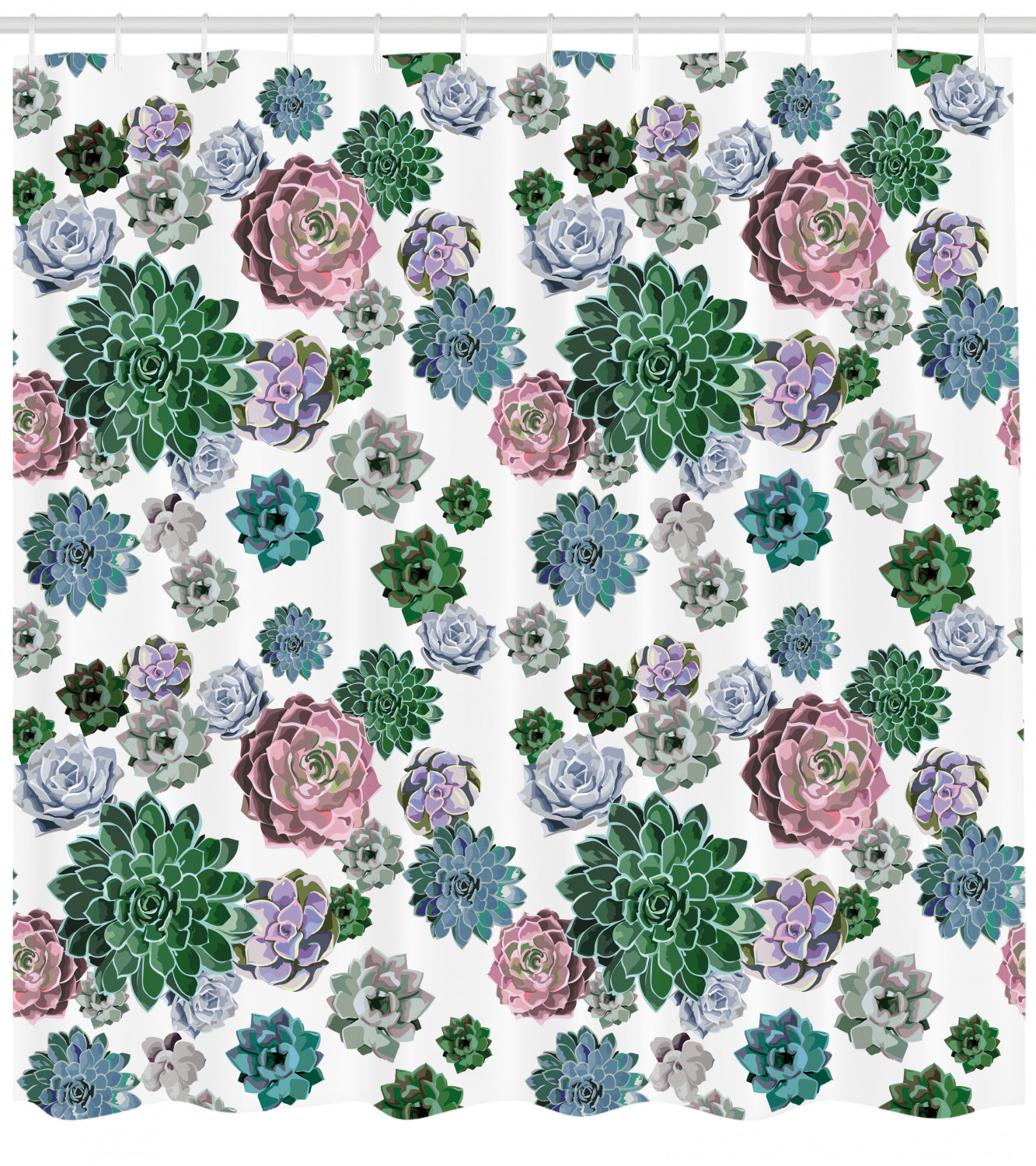 Graceful Succulent Plants Garden Print Shower Curtain For A Relaxing Bath - Image 4
