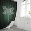 Gradient Dragonfly Green And Black Shower Curtain For A Nature-Themed Bathroom