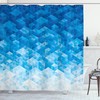 Gradient Mosaic Triangle Geometric Shower Curtain, Texture Bathroom Decor