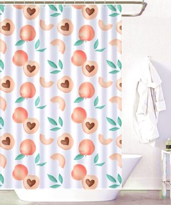Graduation and Christmas Peach Shower Curtain with Modern Fabric