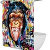 Graffiti Animal Shower Curtain Bnaksy Art Print Bath Curtain With Street Art Style 