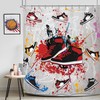Graffiti Art Retro Basketball Print Shower Curtain for Boys Men Teens Waterproof Panels