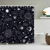Graffiti Constellation Printed Starry Sky Galaxy Moon Sun Shower Curtain For Home Hotels