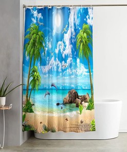 Graffiti Owl Shower Curtain Dark Blue Fabric Bathroom Curtain Waterproof Bath Decor