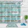 Graffiti Ship Anchor Starfish Wood Planks Shower Curtain Nautical Bathroom Decor With Street Art Style 