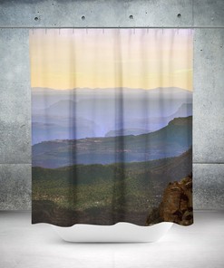 Grand Canyon View Southwest Shower Curtain, Arizona Sunset Bathroom Decor with Quotes