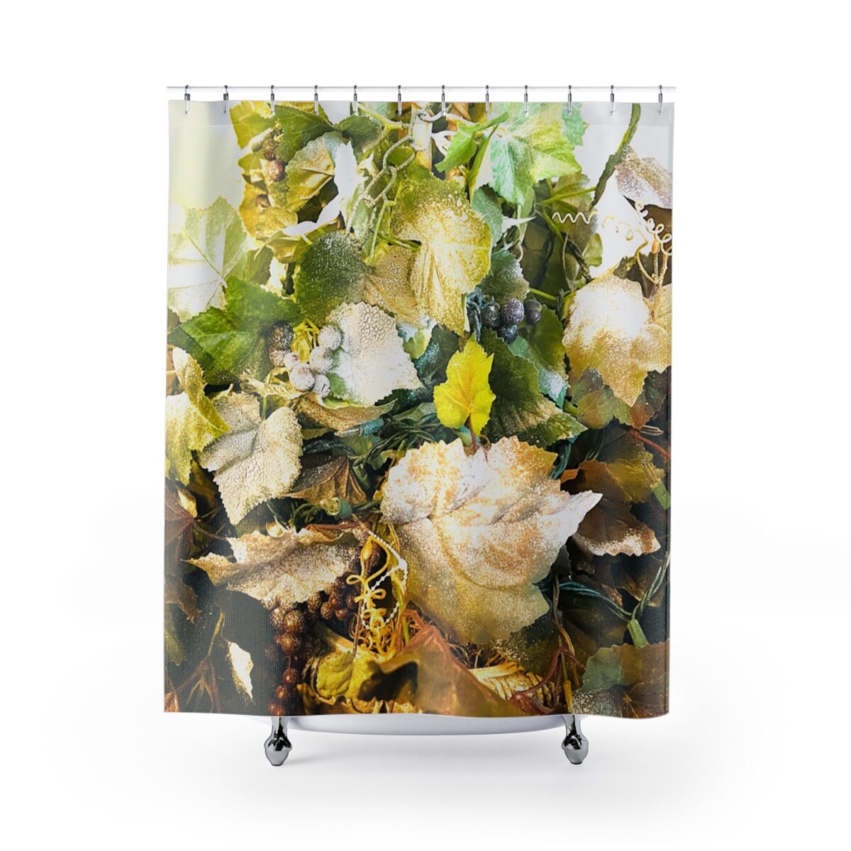 Grapevine Floral Shower Curtain Home Decor Bathroom Accessory With Botanical Design