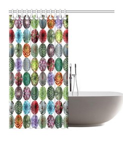 Graphical Set Color Sharks Waterproof Shower Curtains Bathroom Decoration With Animal Design