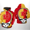 Grateful Dead 3D All Over Print Hoodie With Zip Up Option - Calgary Flames Nhl 